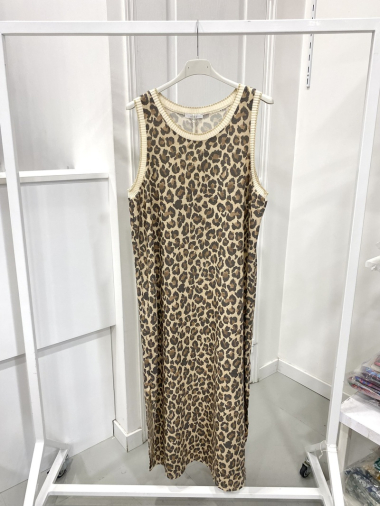 Großhändler NOS - Kleid mit Leopardenmuster aus Lurex