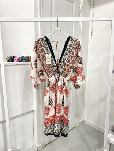 Großhändler NOS - Kleid aus bestickter Baumwolle mit Pailletten