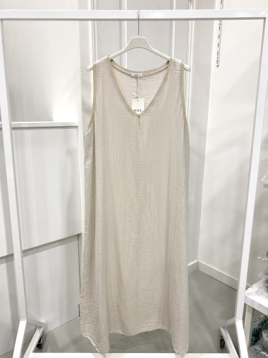 Großhändler NOS - Kleid aus Lurex-Baumwolle mit V-Ausschnitt