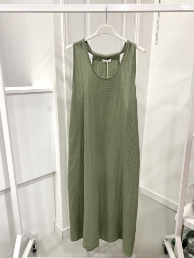 Großhändler NOS - Langes Kleid aus farbiger Baumwolle