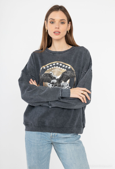 Großhändler NOS - Sweatshirt mit Adler-Print