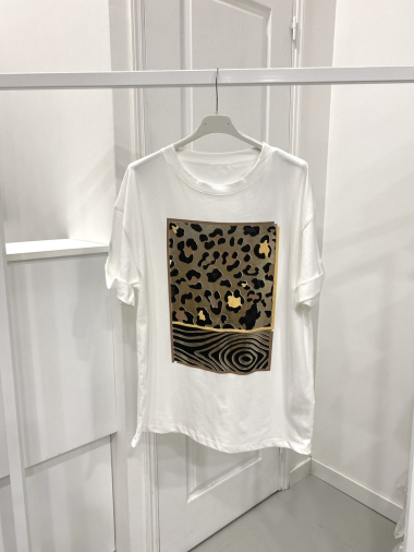 Mayorista NOS - Camiseta con estampado de leopardo