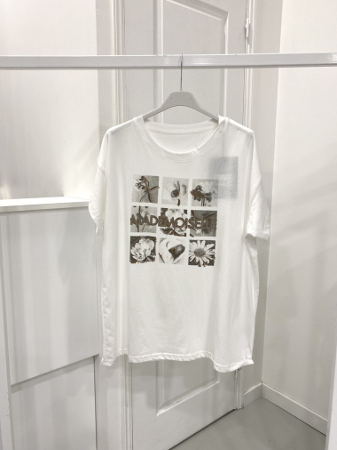Großhändler NOS - Weißes bedrucktes T-Shirt