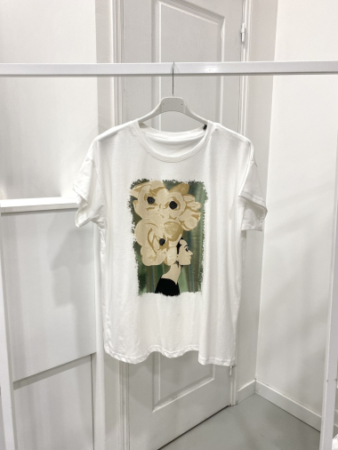 Großhändler NOS - Weißes bedrucktes T-Shirt