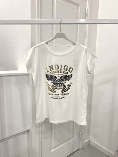 Großhändler NOS - Weißes T-Shirt mit „Adler“-Muster