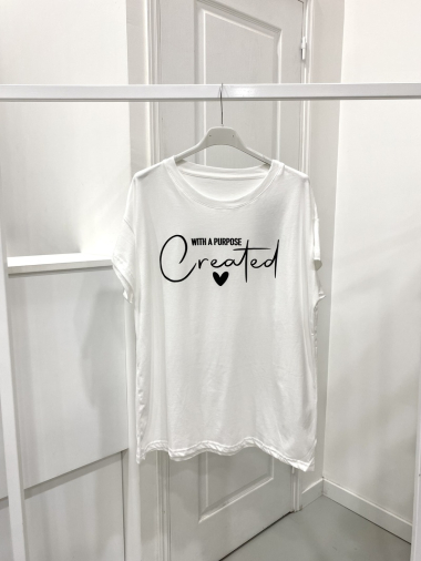 Grossiste NOS - T-shirt blanc avec motif