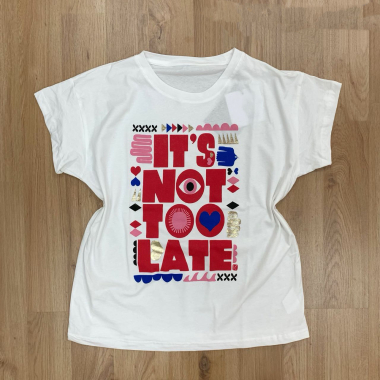 Großhändler NOS - Weißes T-Shirt mit Muster