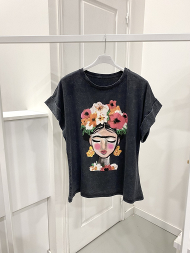 Großhändler NOS - Gewaschenes T-Shirt mit „Girl“-Aufdruck