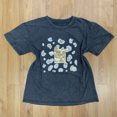 Großhändler NOS - T-Shirt mit ausgewaschenem Leopardenmuster
