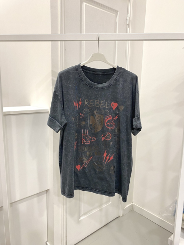 Großhändler NOS - Gewaschenes T-Shirt mit Muster