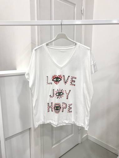 Großhändler NOS - T-Shirt mit V-Ausschnitt und Muster