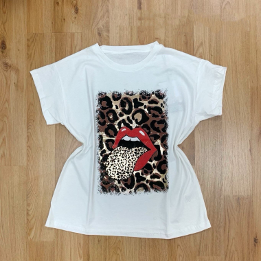 Großhändler NOS - T-Shirt mit Leopardenzunge