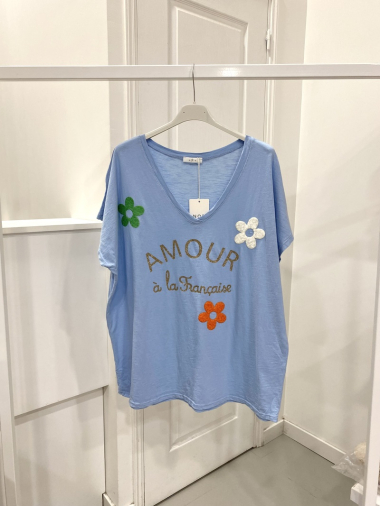 Großhändler NOS - T-Shirt mit „French Love Flower“-Muster