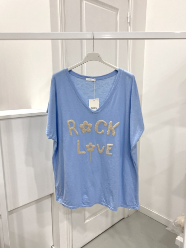 Großhändler NOS - T-Shirt mit „ROCK LOVE“-Muster
