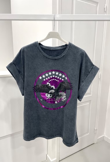 Wholesaler NOS - Black Eagle Print T - Shirt