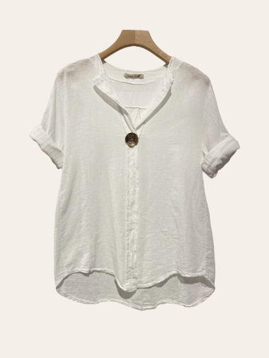 Wholesaler NOTA BENE - Plain blouse with a button in front