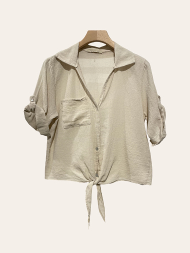 Wholesaler NOTA BENE - Plain blouse with a front pocket