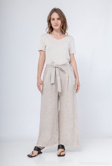 Wholesaler NOTA BENE - Plain pants 100% Linen
