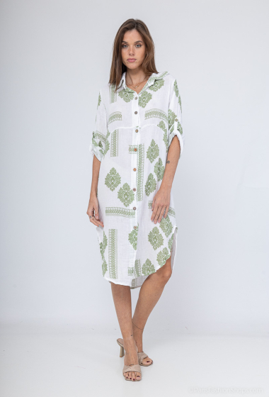 Wholesaler NOTA BENE - Printed cotton gauze shirt dress