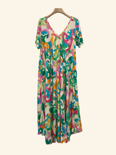 Großhändler NOTA BENE - Bedrucktes Kleid mit V-Ausschnitt