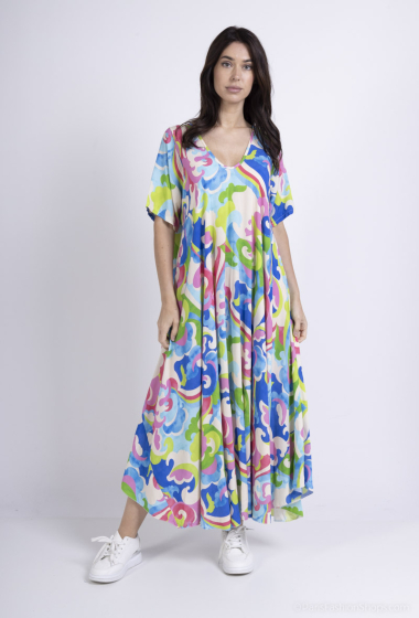 Wholesaler NOTA BENE - V-neck printed dress