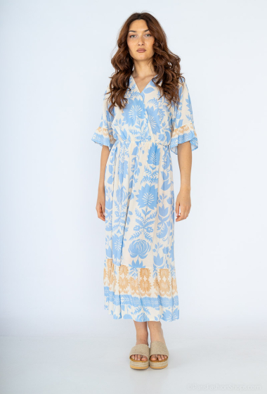 Wholesaler NOTA BENE - Long V-neck printed dress