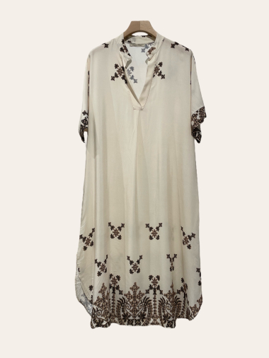 Wholesaler NOTA BENE - Long printed dress, heather color