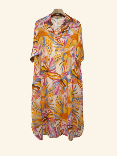 Großhändler NOTA BENE - Langes Kleid aus bedrucktem Baumwoll-Voile
