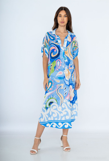 Wholesaler NOTA BENE - Long printed dress, short sleeves