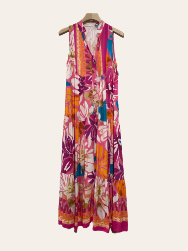 Wholesaler NOTA BENE - Sleeveless long dress with floral print