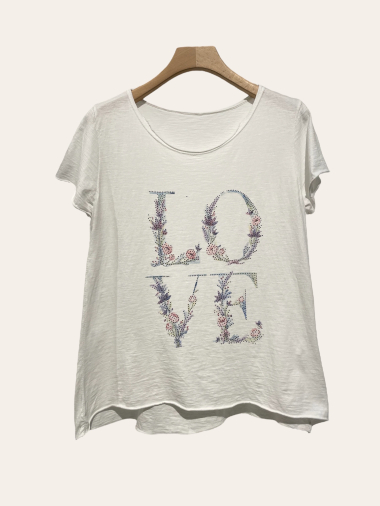Grossiste NOTA BENE - T-shirt love fleurs