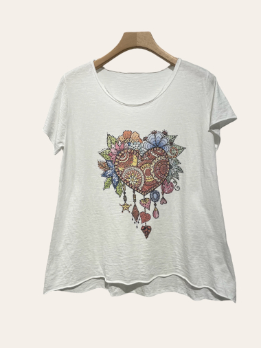 Wholesaler NOTA BENE - Heart Pendant T-shirt