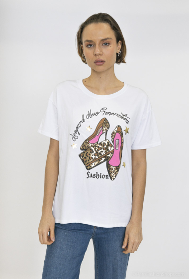 Mayorista NOTA BENE - Camiseta zapatos leopardo