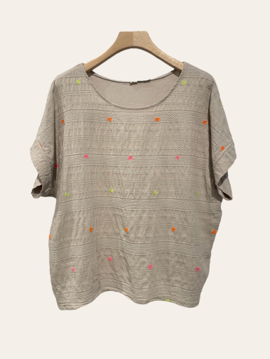 Wholesaler NOTA BENE - Top with embroidered heart on the front