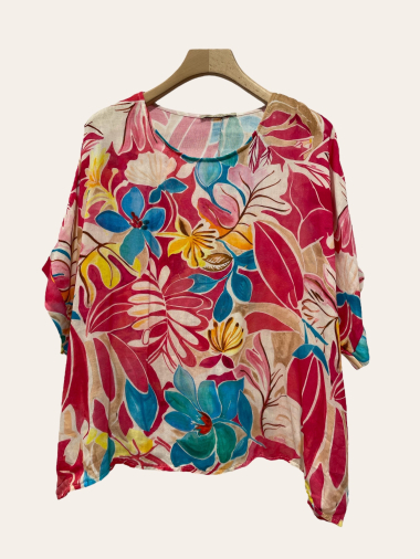 Wholesaler NOTA BENE - Floral printed top in cotton gauze