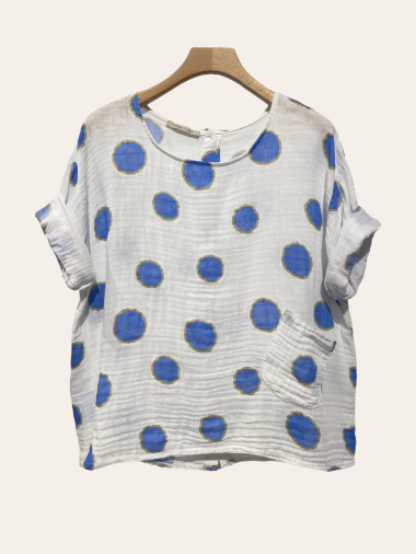 Wholesaler NOTA BENE - Large dot print top with buttons on the back