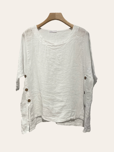Wholesaler NOTA BENE - Plain top with front buttons, in Linen