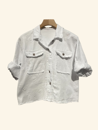 Wholesaler NOTA BENE - Short embroidery jacket, ripped style