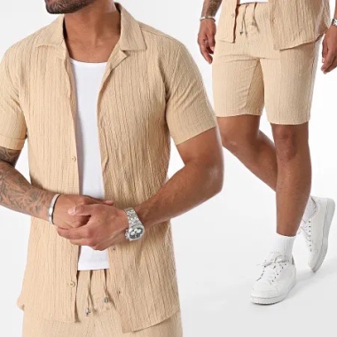 Wholesaler MACKTEN - Textured shirt shorts set