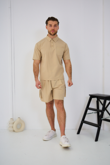 Wholesaler Omnimen - Short Sleeve Polo And Cargo Shorts Set