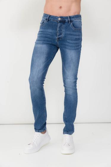 Großhändler Omnimen - Verwaschene, schmale blaue Jeans