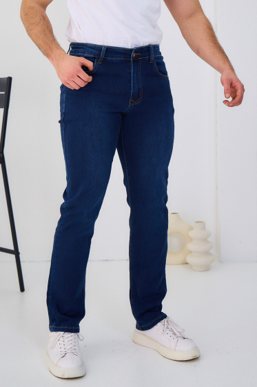 Grossiste Omnimen - Jeans Coupe Droite Bleu Denim