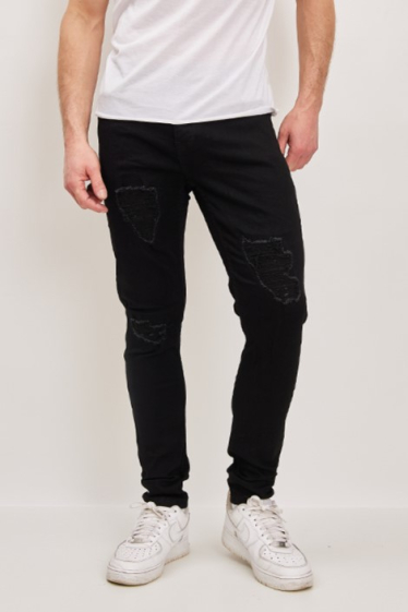 Großhändler Omnimen - Schwarze zerrissene Jeans