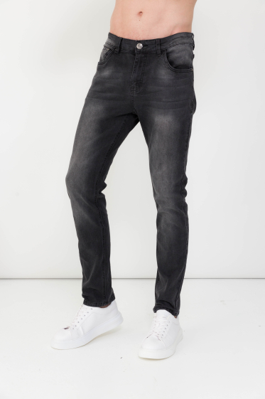 Wholesaler Omnimen - Gray Washed Zipped Jeans 0336