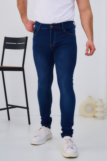 Großhändler Omnimen - Rohblaue Stretch-Jeans für Herren