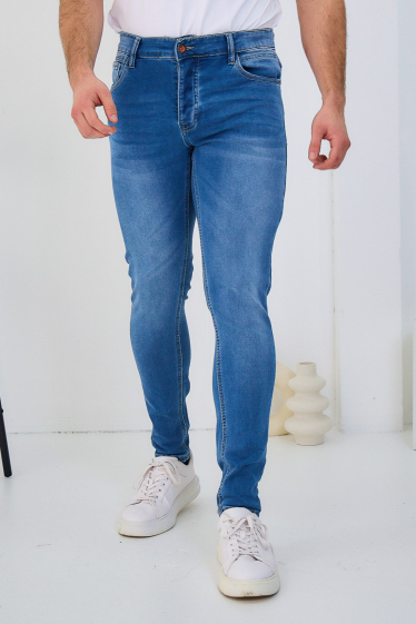 Wholesaler Omnimen - Men's skinny jeans Washed blue
