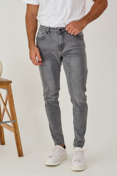 Wholesaler Omnimen - Buttoned Gray Denim Skinny Jeans