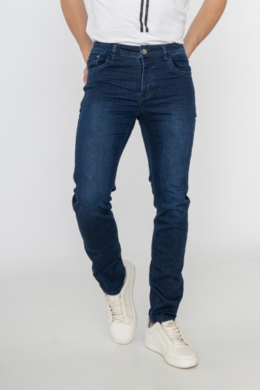 Großhändler Omnimen - Schmale blaue Denim-Jeans