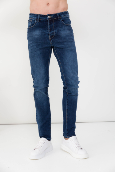 Wholesaler Omnimen - Slim Buttoned Blue Denim Jeans 0601