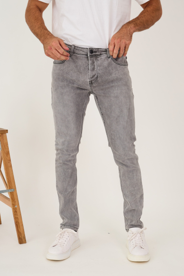 Wholesaler Omnimen - Slim Gray Denim Buttoned Jeans